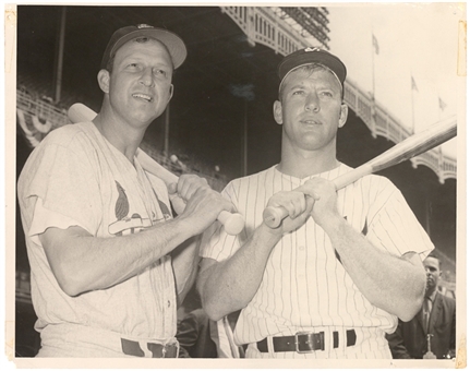 Circa 1960s Mickey Mantle & Stan Musial Original Don Wingfield Type I Photograph  (PSA/DNA Type I)